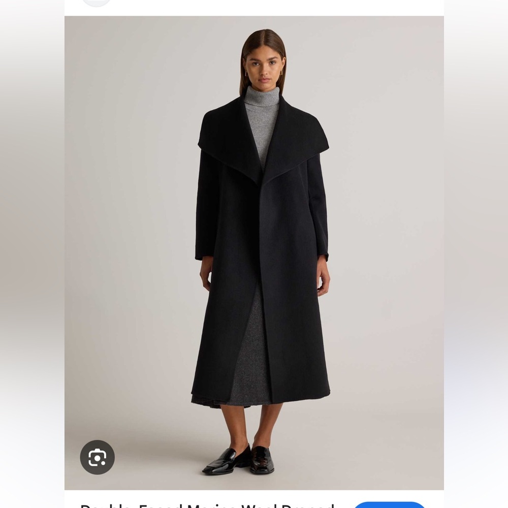 Quince Classic Black Trench Coat
